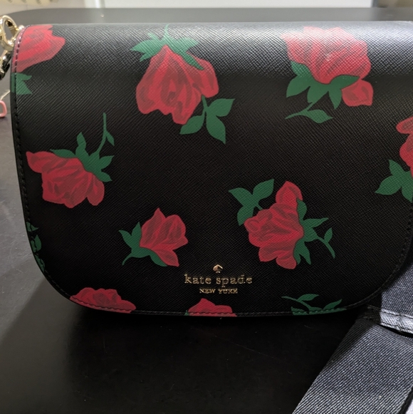 kate spade Handbags - New Kate Spade Black Floral Crossbody Bag